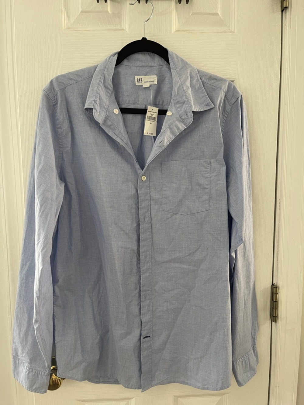 GAP Men's Pale Blue Long-Sleeve Button-Down Shirt